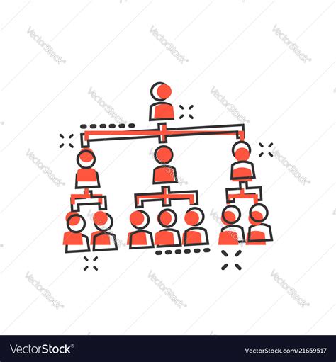 Cartoon people corporate organization chart icon Vector Image