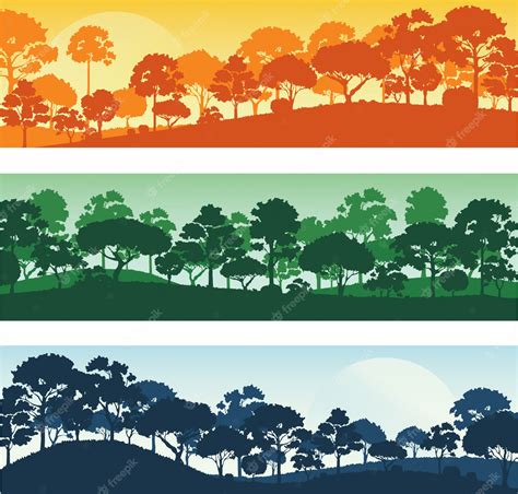 Premium Vector | Forest landscape template banner background