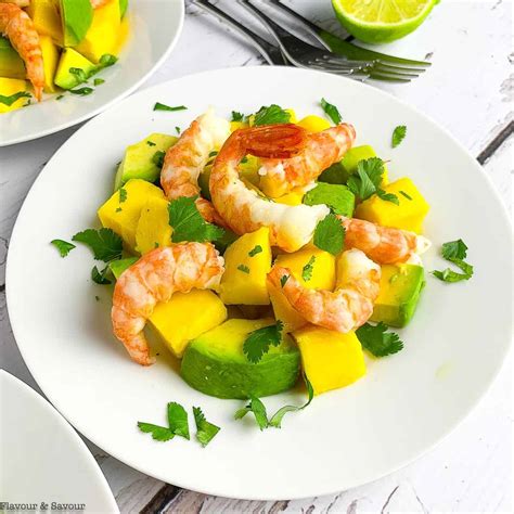 Prawn Mango Avocado Salad and Lemon Lime Dressing - Flavour and Savour