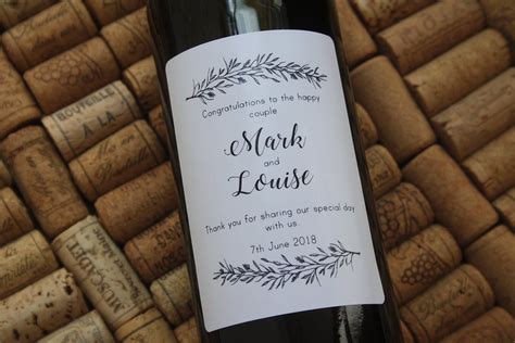 Personalised wine bottle label Wedding Day wine bottle label | Etsy Wedding Gift Wine Labels ...