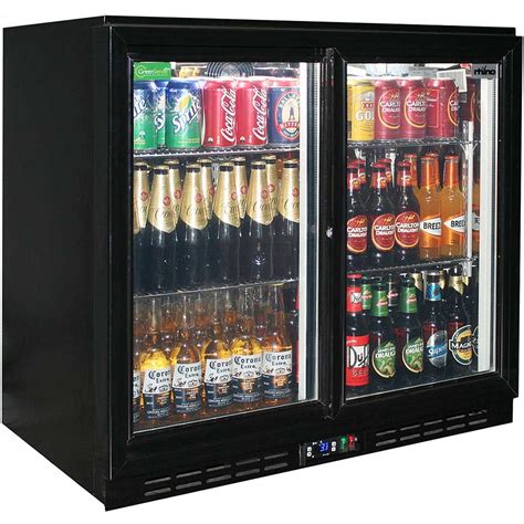 Sliding 2 Glass Door Commercial Back Bar Bar Fridge Energy Saving with LG Compressor | Bar ...