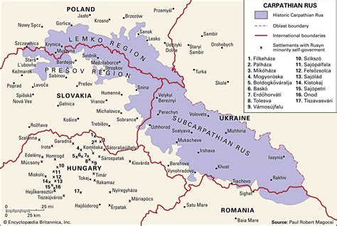 Map of Carpathian Rus (the Rusyn homeland). : europe