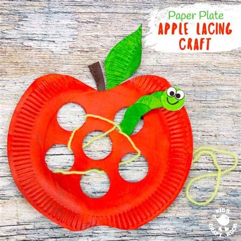 Paper Plate Apple Lacing Craft - Kids Craft Room