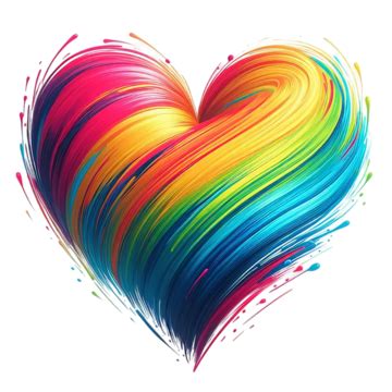 Vibrant Lgbt Themed Rainbow Heart A Charming Vector Illustration With Pastel Paint Strokes And ...