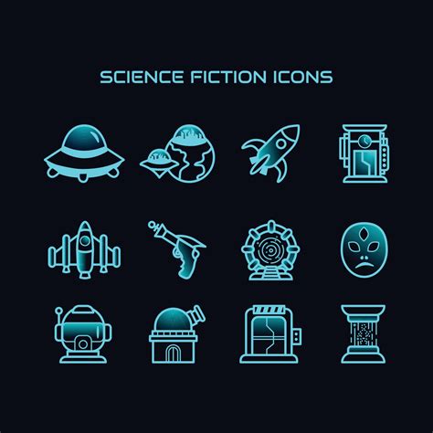 Science Fiction Icons 7395077 Vector Art at Vecteezy