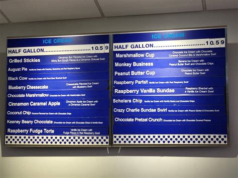 Menu at Penn State Berkey Creamery restaurant, State College, Rodney A ...