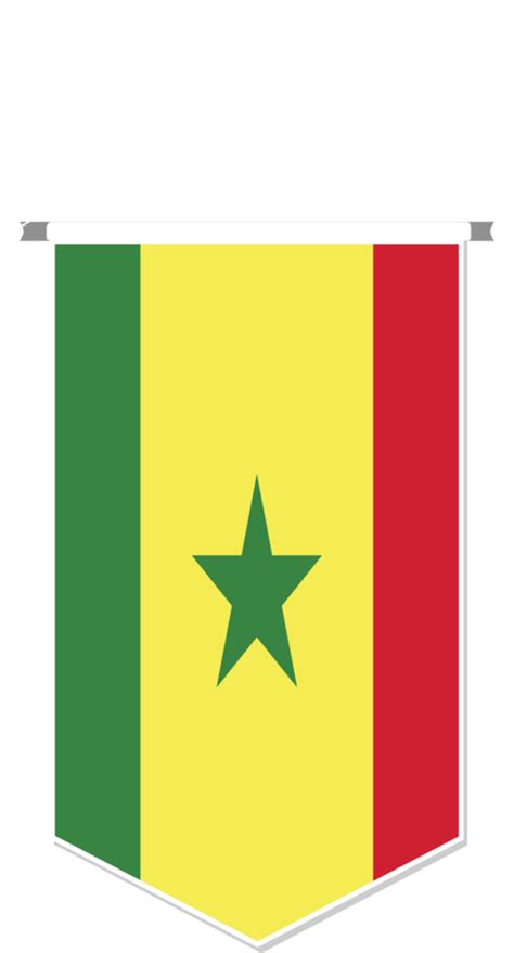 drapeau sénégal en fanion de football, forme variée. 11887401 PNG