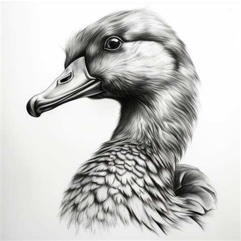 Premium Photo | Realistic Duck Portrait Tattoo Drawing In Liquid Metal ...