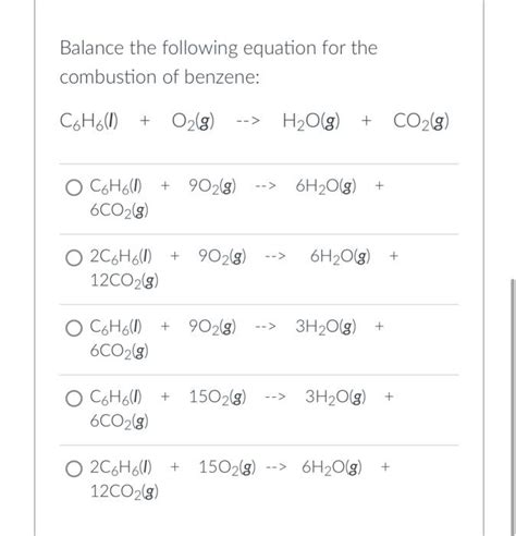 Solved Balance the following equation for the combustion of | Chegg.com