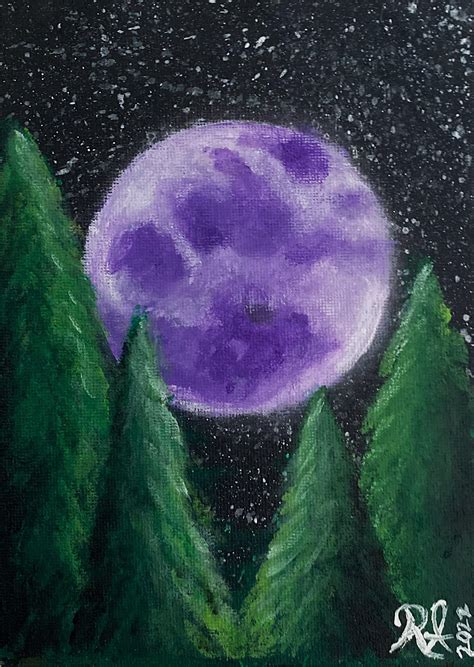 finished my newest painting, “magic moon”!! : r/moon