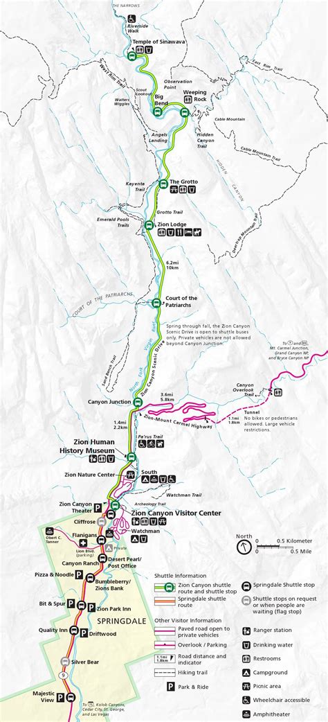 Hiking Trails Zion National Park Map - Hiking Info