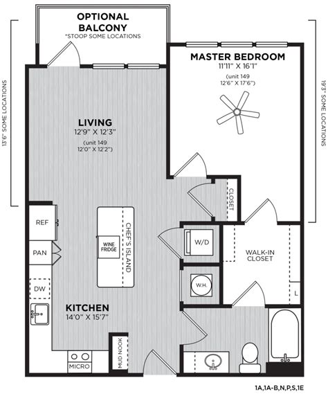 Bollinger One-Bedroom Luxury Apartment Floor Plan | Alexan Buckhead Village