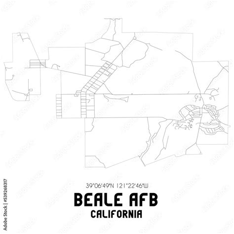 Beale Afb California. US street map with black and white lines. Stock Illustration | Adobe Stock