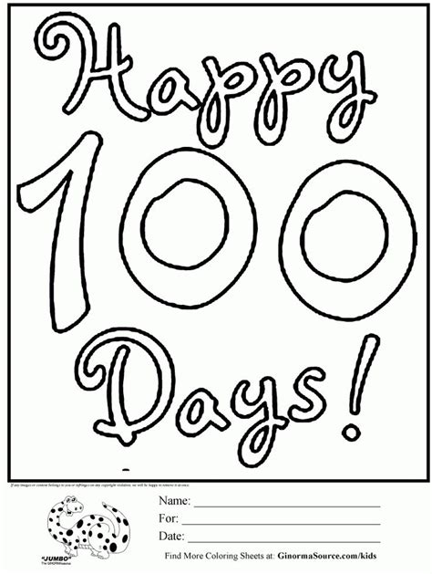 100th day of school coloring pages | School coloring pages, Birthday ...