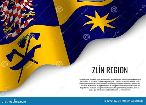 Waving Flag Of Region Czech Republic Stock Illustration - Illustration ...