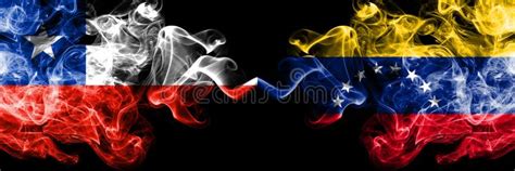 Chile Vs Venezuela, Venezuelan Smoky Mystic Flags Placed Side by Side ...