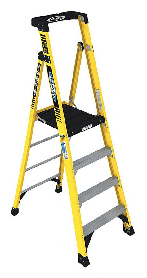 WERNER, 7 ft Ladder Ht, 4 ft Platform Ht, Podium Stepladder - 36FX51|PD7304 - Grainger