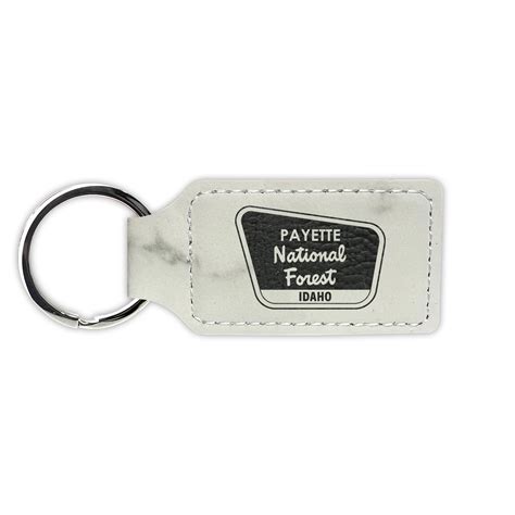 Payette National Forest Keychain Leatherette Rectangle - Laser Engraved - Many Colors - Key ...