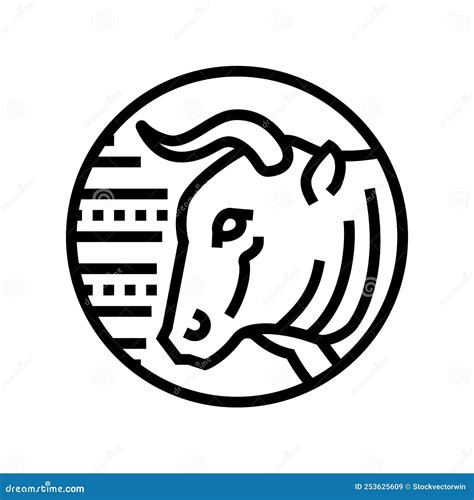 Bull Zodiac Line Icon Vector Illustration Stock Vector - Illustration ...