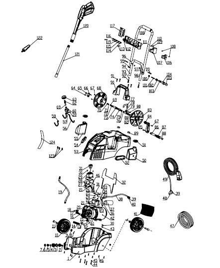 GreenWorks 51012 Electric Pressure Washer replacement parts & Owners ...