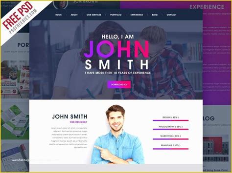 Portfolio Templates Psd Free Download Of Psd Website Template E Page Portfolio Template Psd ...