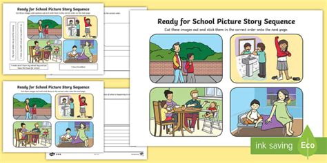 Ready for School Image Story Worksheets | Twinkl - Twinkl