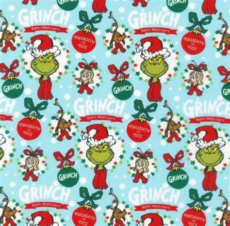 Grinch Christmas Fabric 100% Cotton Ready to Ship - Etsy