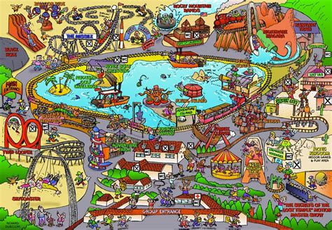 Cartoon Map - American Adventure theme park! - The CartoonStudio - for all your cartoon needs