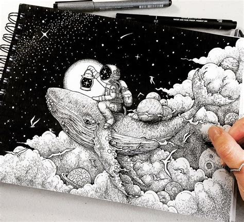 Ink Drawings Mostly in Space (With images) | Art drawings, Space ...