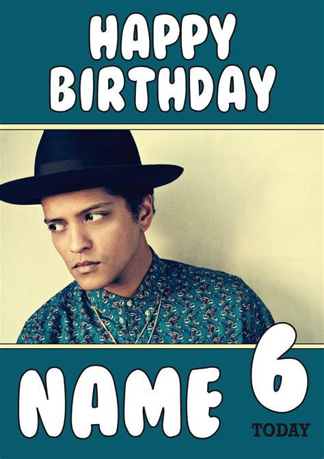 Bruno Mars Happy Birthday Card - Birthday Cake Images