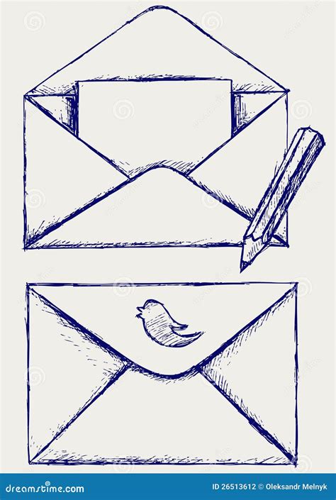 Sketch Envelope Stock Photography - Image: 26513612