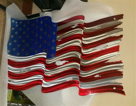 metal Wall art flag Sculpture 40" Large Patriotic Metal Art USA made ...