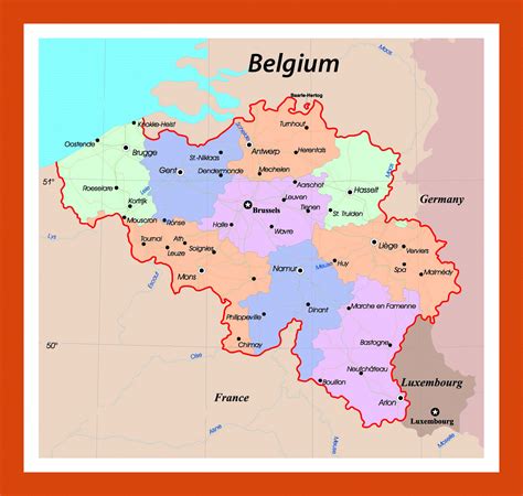 Administrative map of Belgium | Maps of Belgium | Maps of Europe | GIF ...