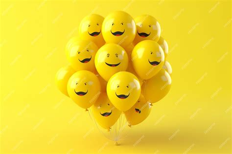 Premium AI Image | front view of yellow balloons with copy space