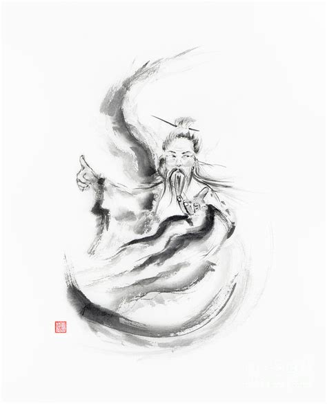 Artistic painting of a skilled Daoist master parcticing Tai Chi ...