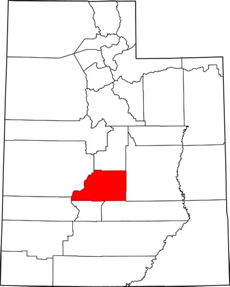 Image: Map of Utah highlighting Sevier County