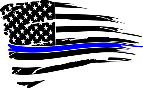 Thin Blue Tattered Line Flag - Verve Graphic, LLC