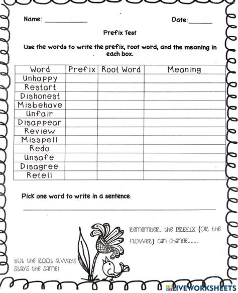 Prefixes and suffixes interactive worksheet for grade 3 | Prefixes and suffixes, Suffixes ...