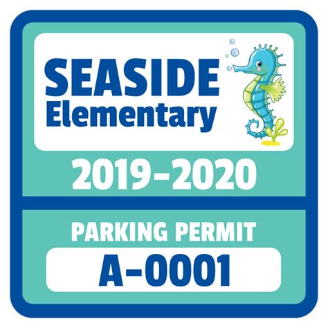 Colorful Elementary School Parking Permit Sticker | Easy to Customize!