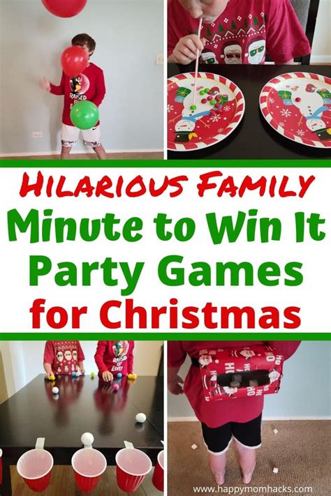 25 Family Christmas Minute to Win It Games for Parties 2024 | Happy Mom Hacks