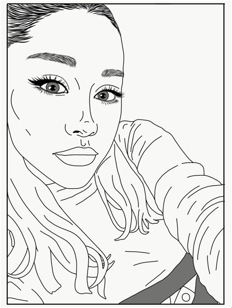 Ariana Grande Coloring Page | Coloring pages, Tumblr coloring pages ...