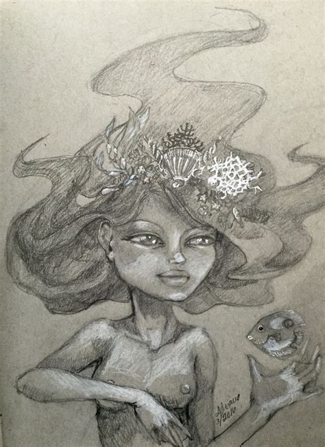 Mermaid and friend | Humanoid sketch, Female sketch, Art