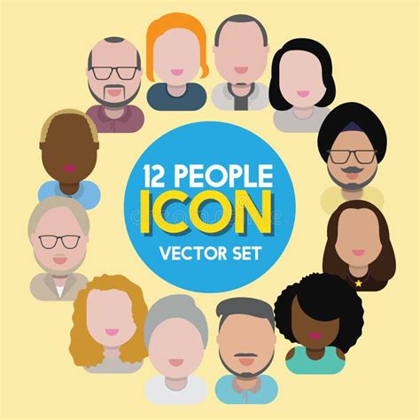 Diversity Interracial Community People Flat Design Icons Concept Stock ...