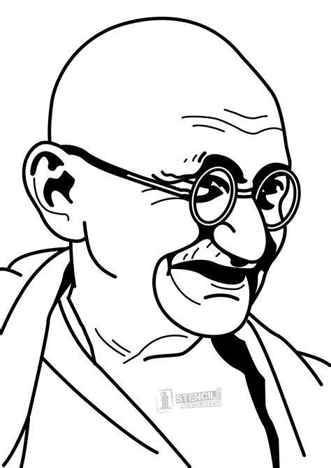 Gandhi Sketch Outline at PaintingValley.com | Explore collection of ...