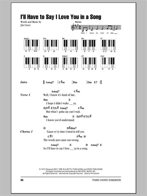 I'll Have To Say I Love You In A Song | Sheet Music Direct