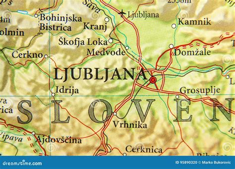 Geographic Map of European Country Slovenia with Capital City Ljubljana ...