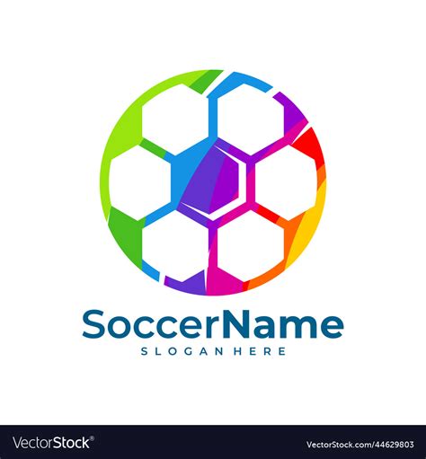 Colorful soccer logo template football design Vector Image