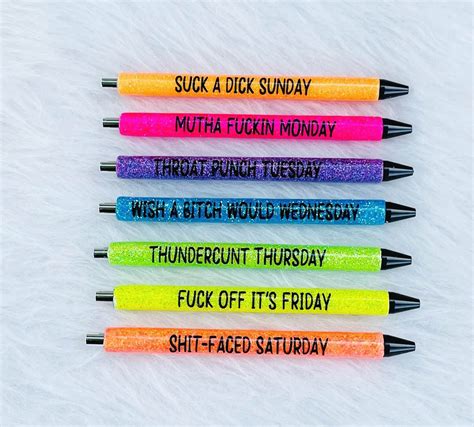 Neon Day Of the Week Epoxy Glitter Pens | Vinyl Chaos Design Co in 2022 | Custom pens, Glitter ...