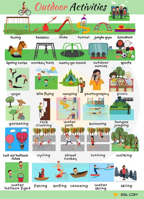 Outdoor Activities: List Of Outdoor Activities With Pictures - 7 E S L