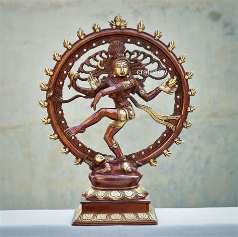 Brass Natraj Statue Vintage Brown Finish 13" – Craftview